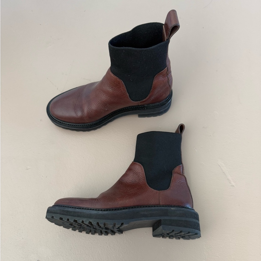 Loeffler Randall Brown and Black Ankle Boots